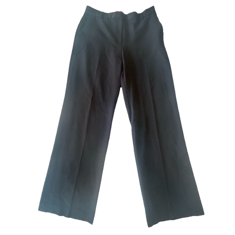 Oscar de la Renta Black Stretch Black Dress Pants Womens SZ 8 Wide Leg Trousers